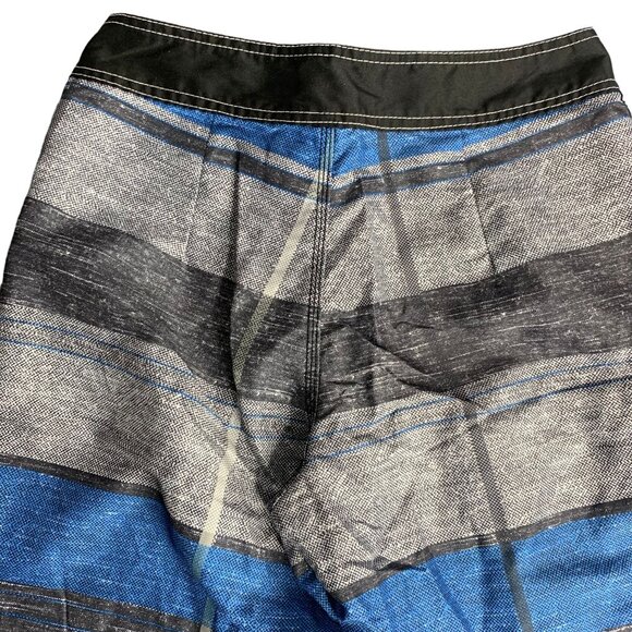 Lot of 2 Pull On Shorts Ezekiel PRNTD 28 Black Blue Stripe Pockets Drawstring - Picture 5 of 12